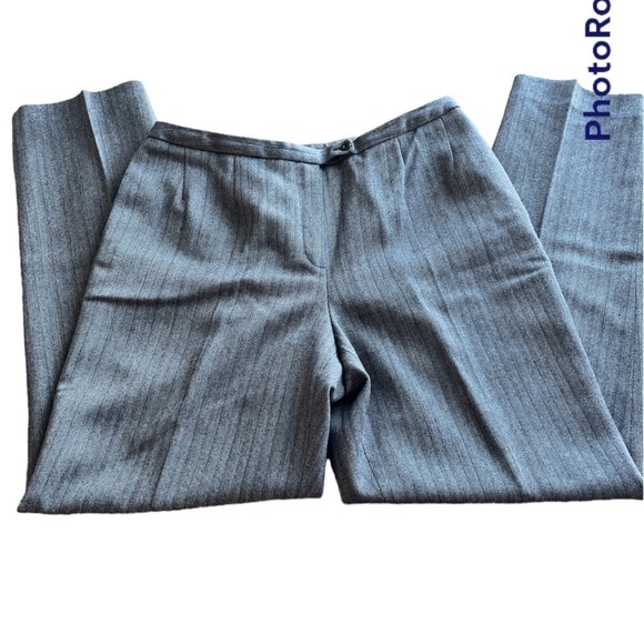 Harve Bernard by Bernard Holtzman wool trousers size 12 gray textured fabric - Picture 1 of 12